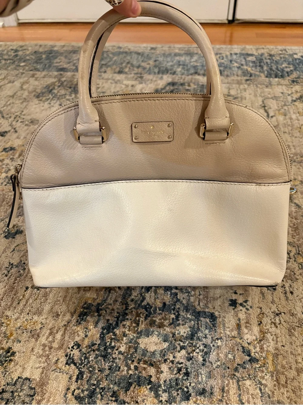 Kate Spade Grove Street Carli Dome Hand Bag Tote Bag Warm Beige/Cement